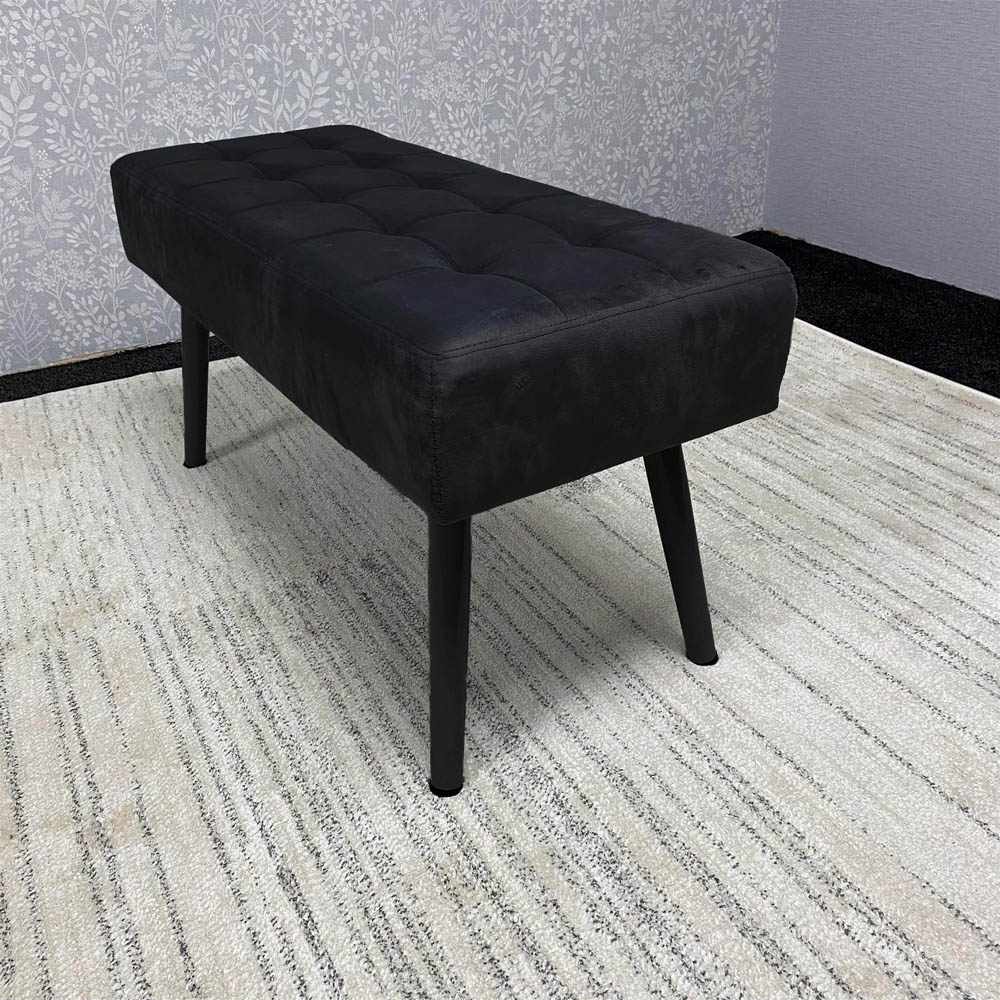 Portland 6 Seater Dark Grey Arrow Dining Table Set with Velvet Chairs and Benches Image 2