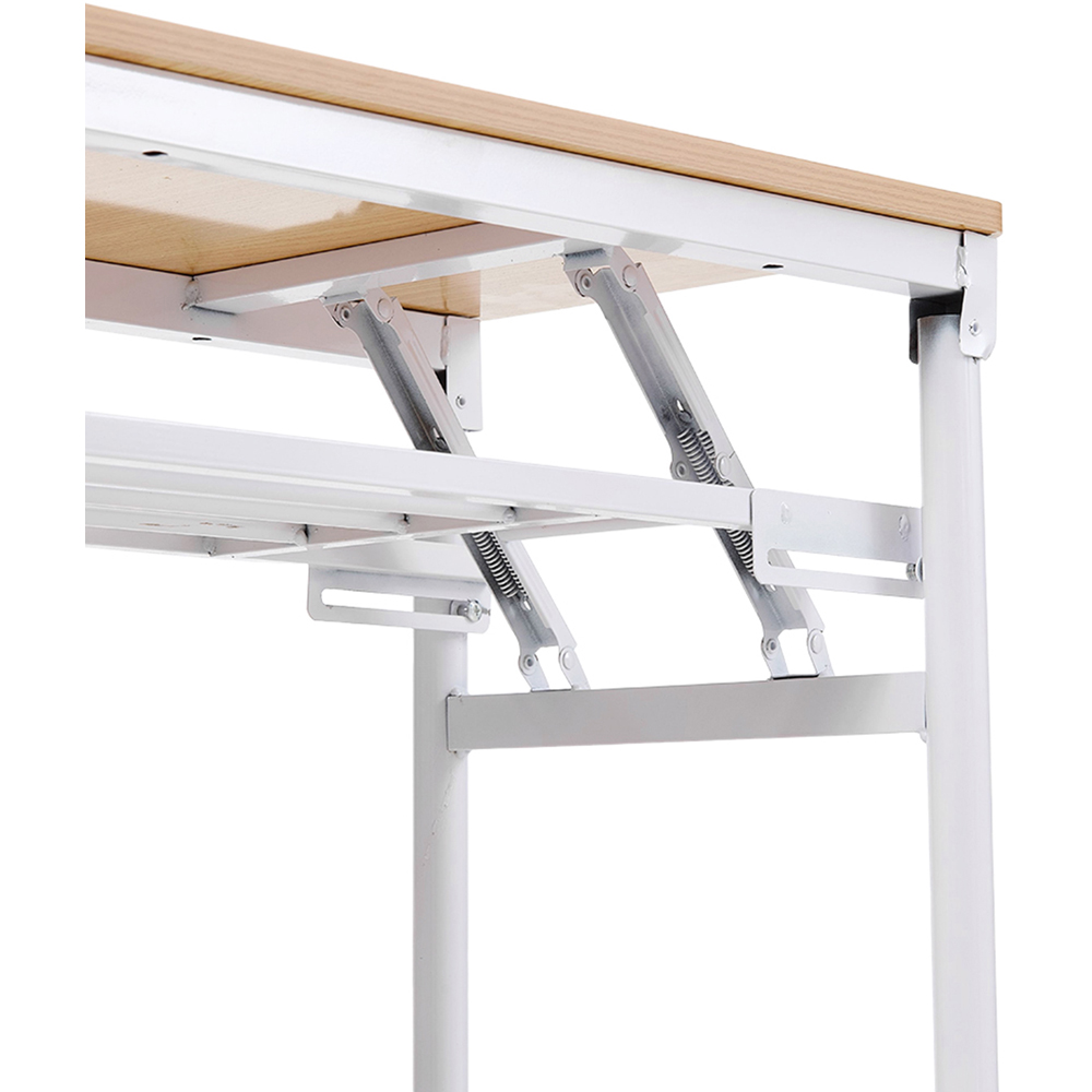 Living and Home Single Shelf Metal Frame Foldable Laptop Desk Natural 100cm Image 4