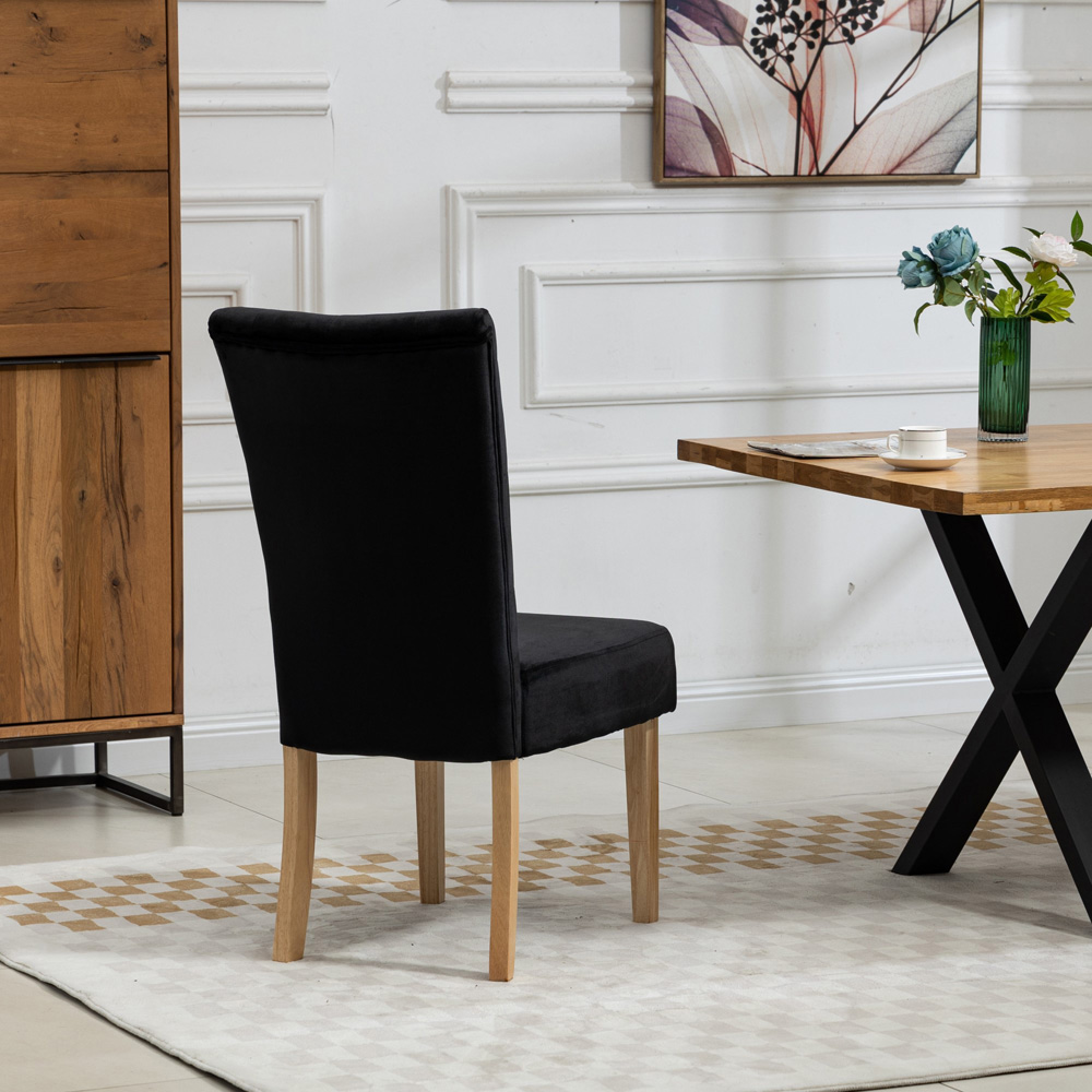 Artemis Home Pienza Set of 2 Black Velvet Dining Chairs Image 5
