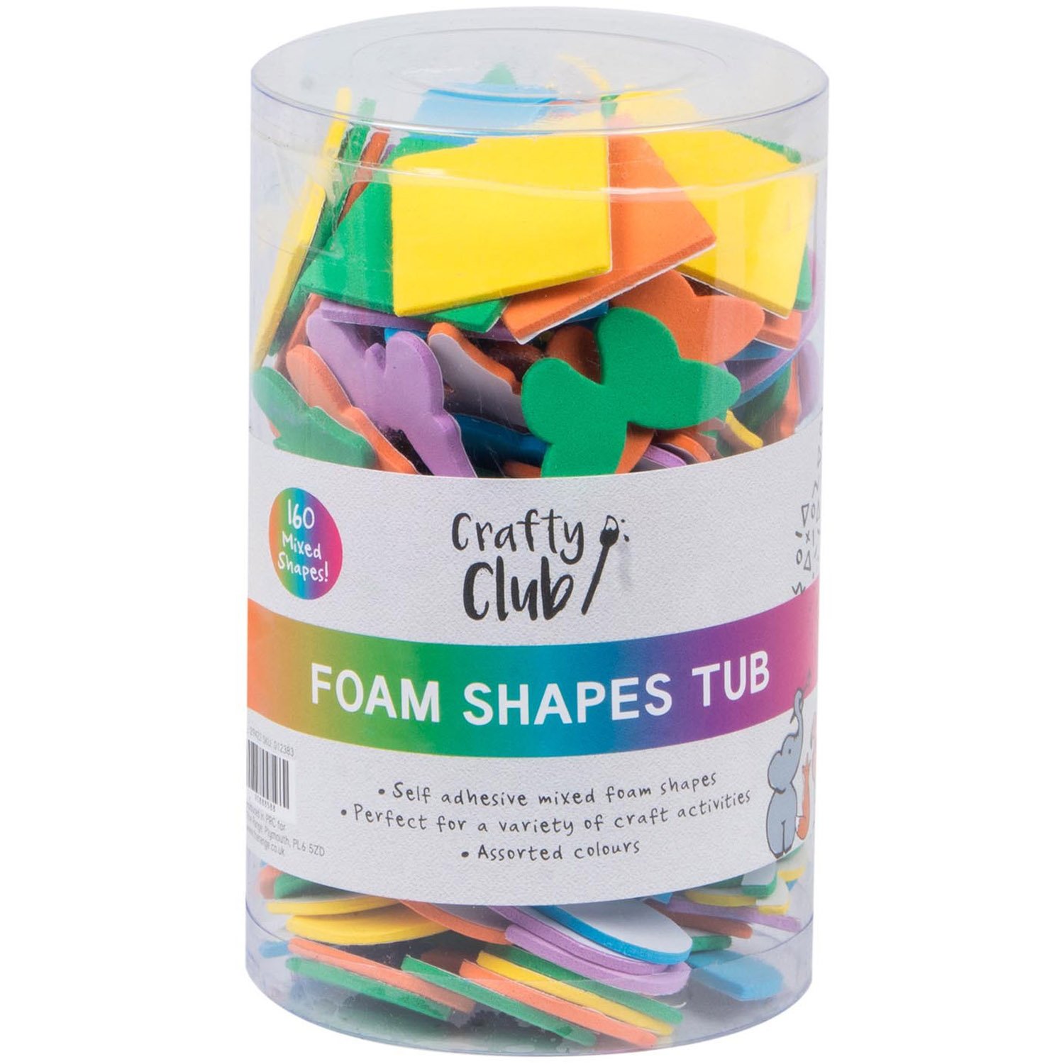 Pack of 160 Crafty Club Self Adhesive Foam Stickers - Shapes Image