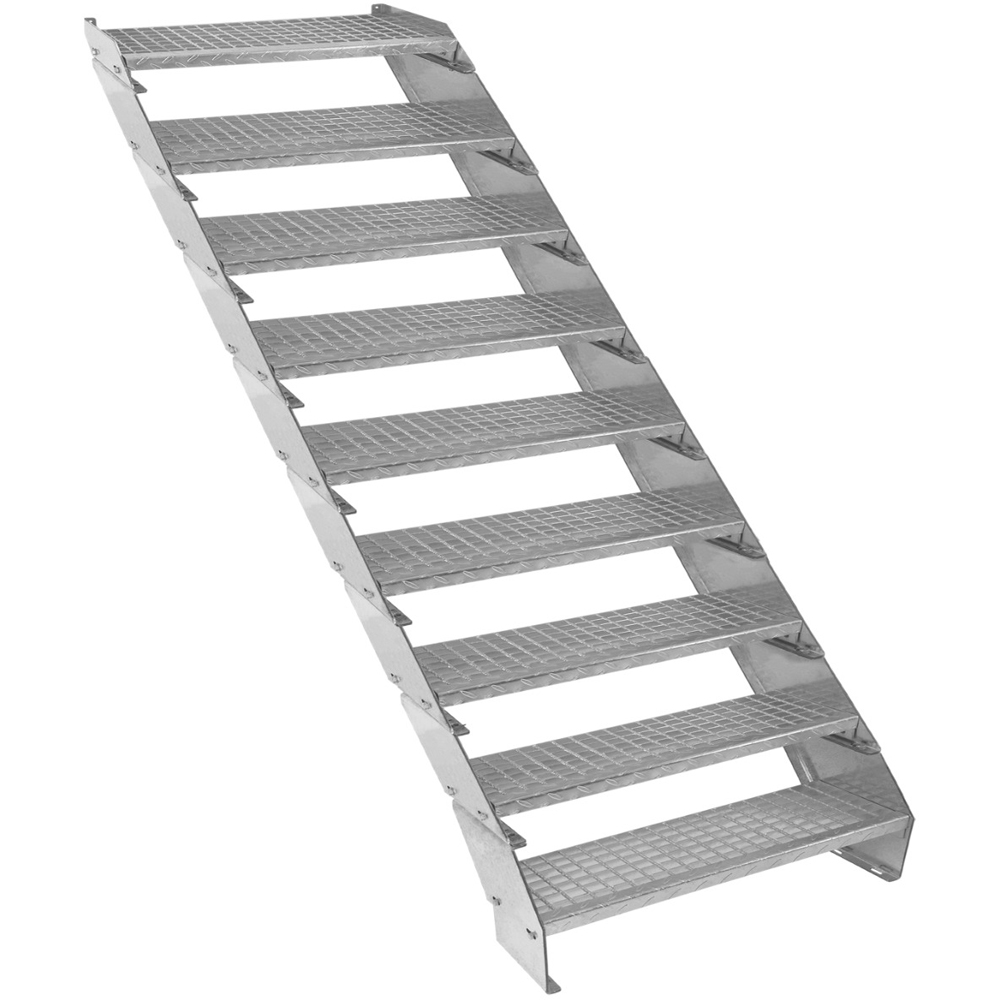 Monstershop 9 Section Adjustable Wide Galvanised Staircase 900mm Image 1