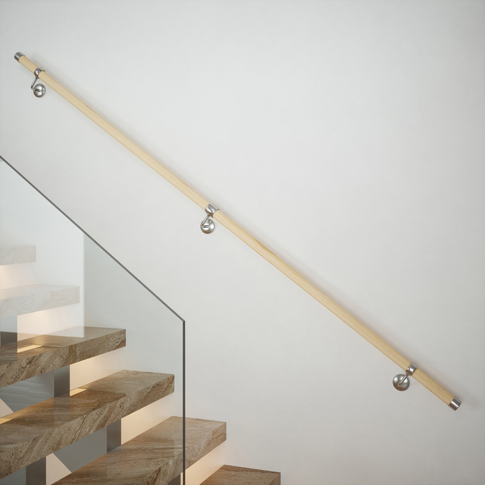 Woodworx Pine Wood Stair Hand Rail Kit 2.4m Image 6