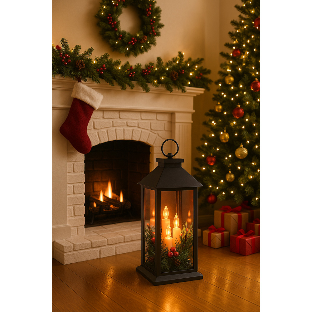 Avilo Battery Operated LED Lantern with 3 Candles Image 5