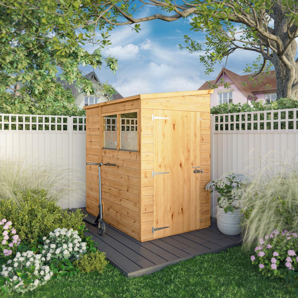 Mercia Woodsman 6 x 4ft Shiplap Glass Pent Shed Image 2