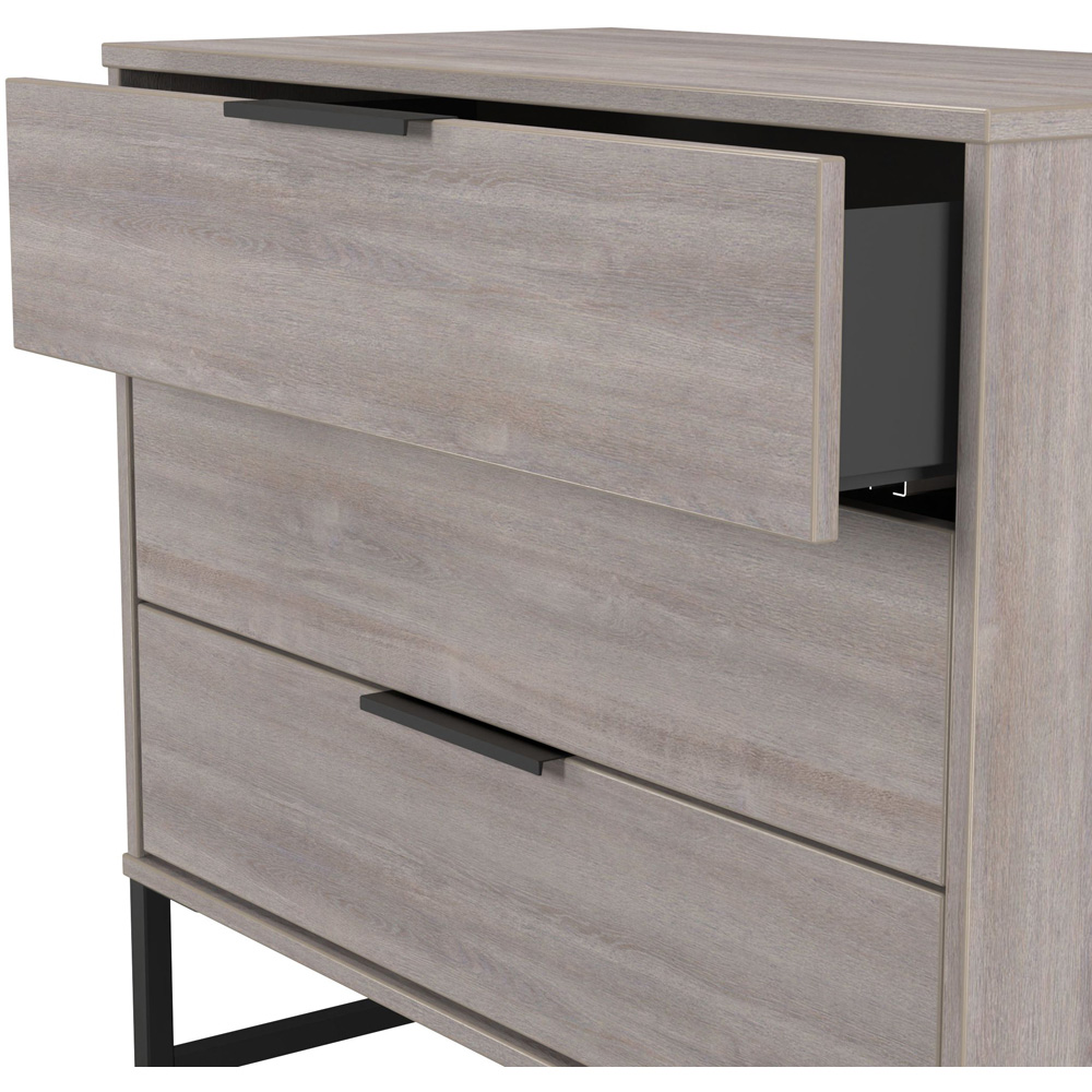 Crowndale Hong Kong 3 Drawer Grey Oak Chest of Drawers Ready Assembled Image 6