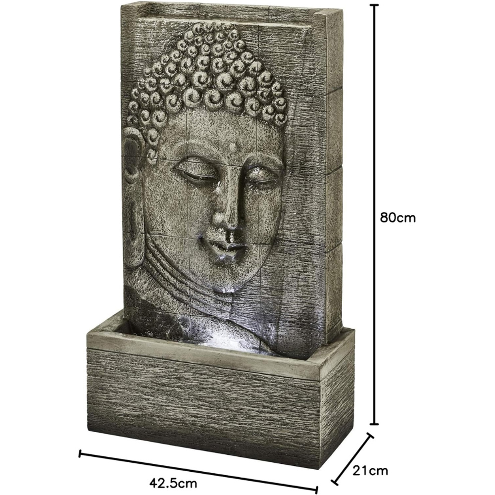 Serenity Buddha Wall Mains Powered LED Water Feature Image 6