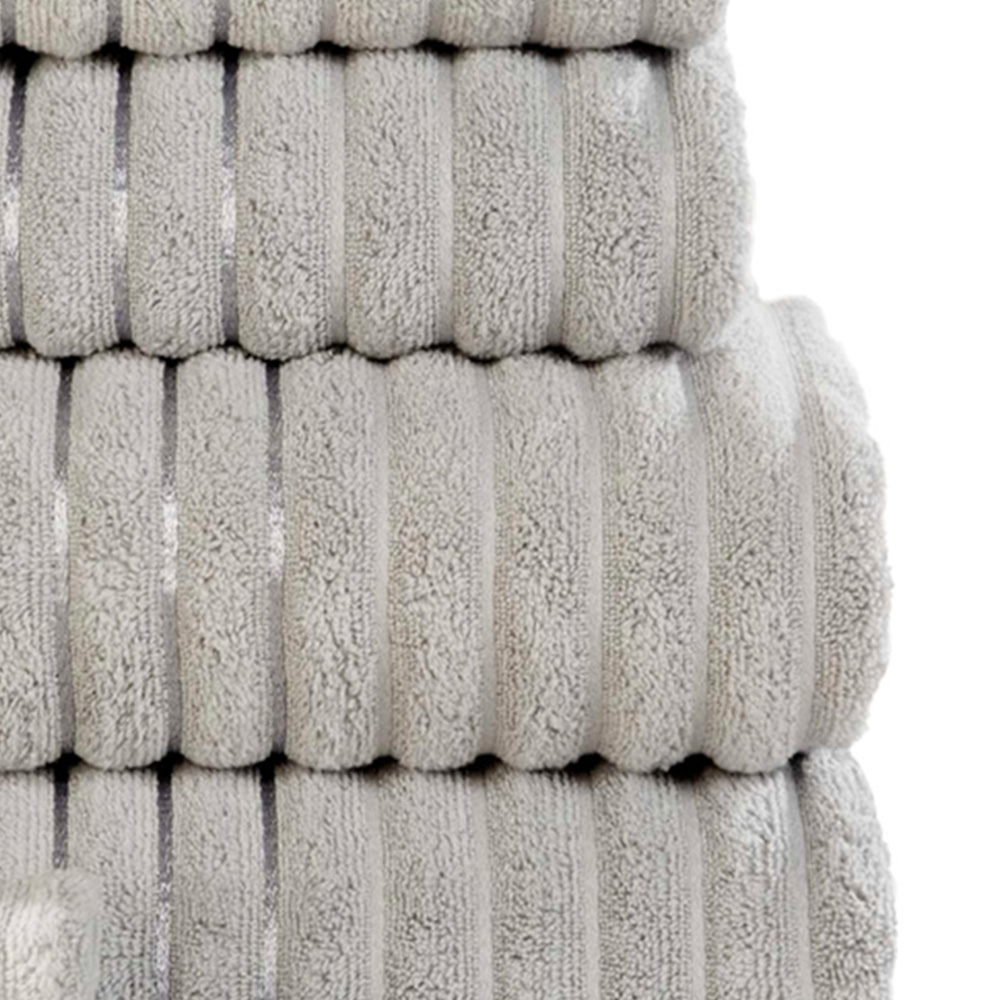 Rapport Home Silver Ribbed Cotton Bath Towel Image 3