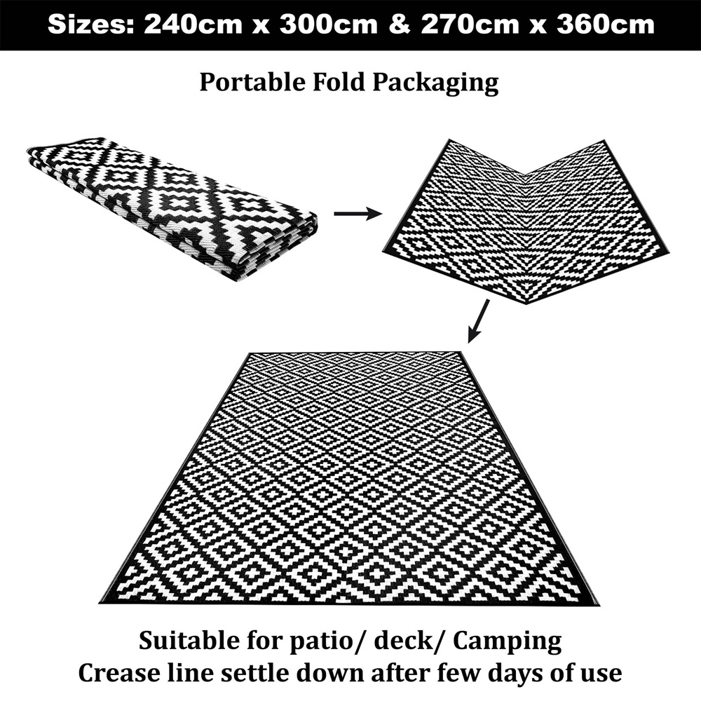 Green Decore Nirvana Black and White Outdoor Rug 240 x 300cm Image 7