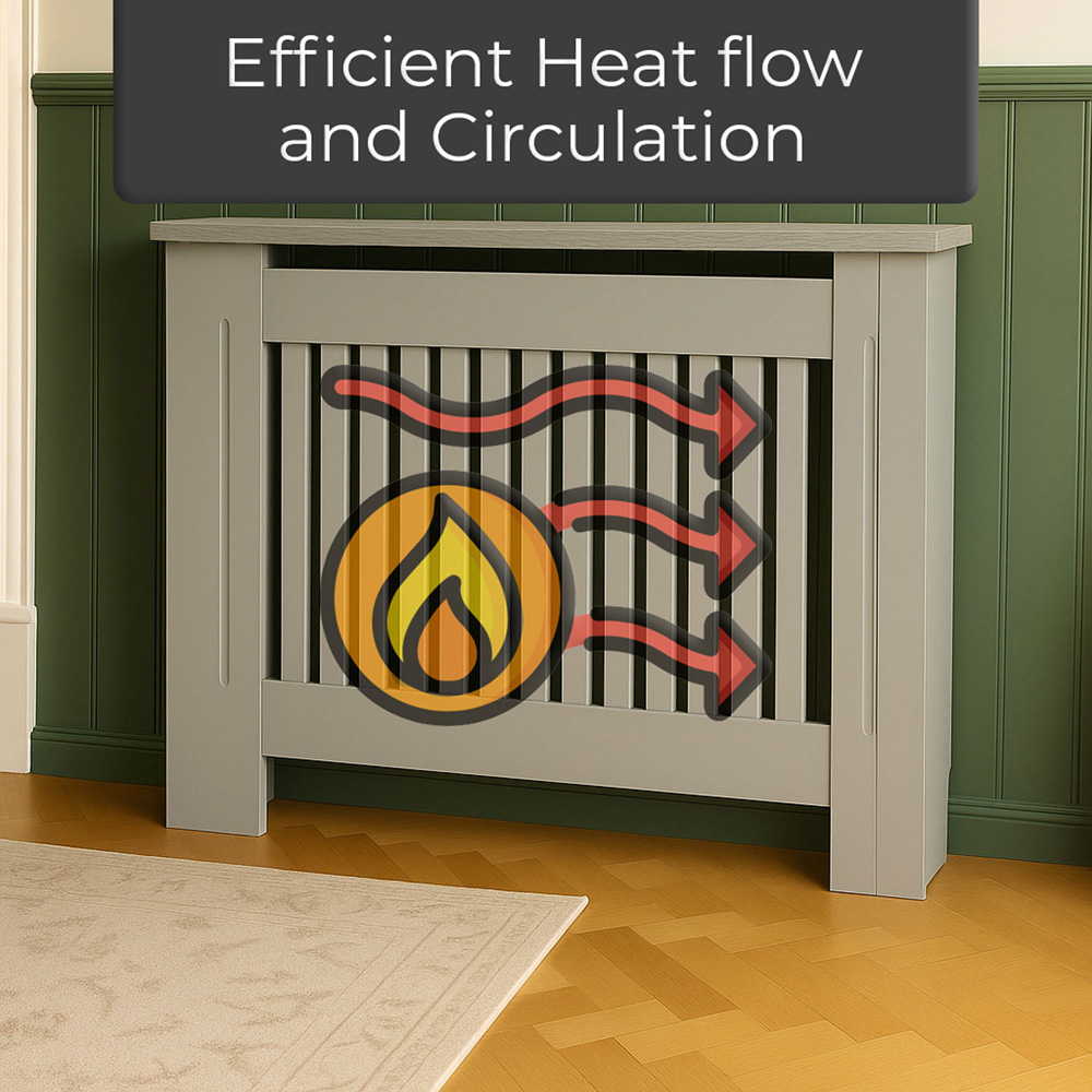 Neo Grey Decorative Wooden Radiator Cover Medium Image 7