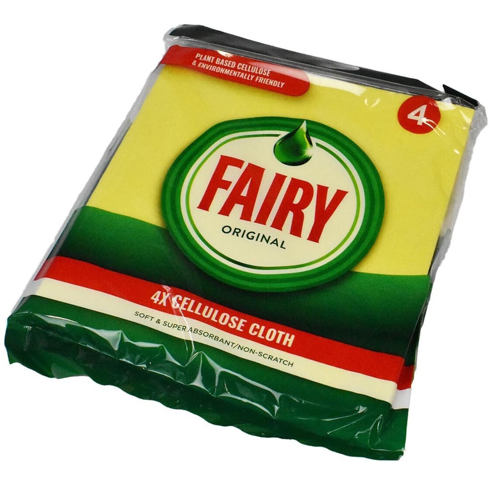 Pack of 4 Fairy Cellulose Cloths - Yellow Image