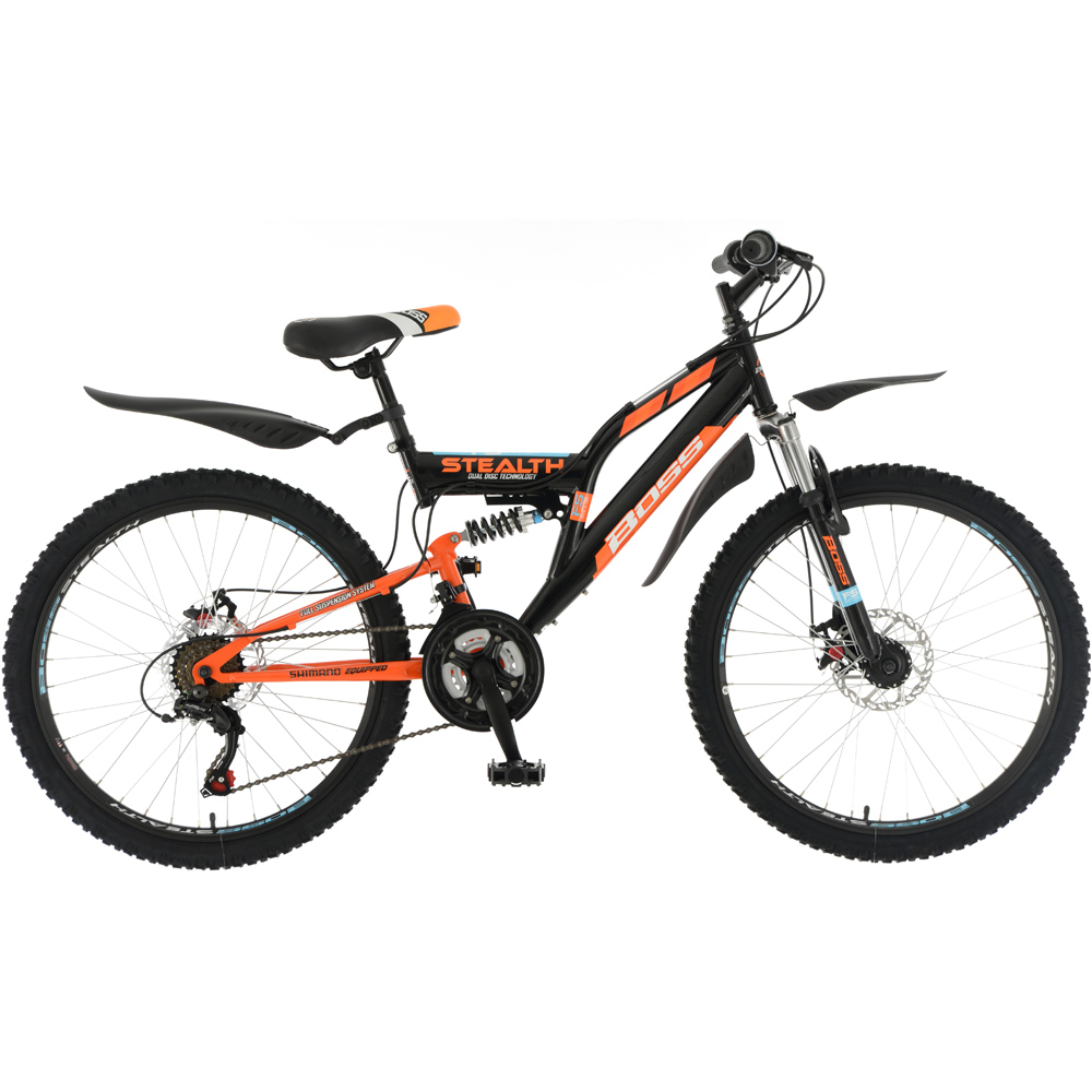 Boss Stealth 24 inch Black and Orange Mountain Bike Image 1