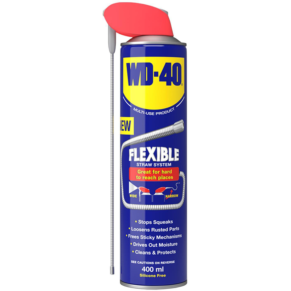 WD-40 Multi-Use Lubricant Aerosol Spray with Flexible Metal Straw 400ml 2 Pack Image 3
