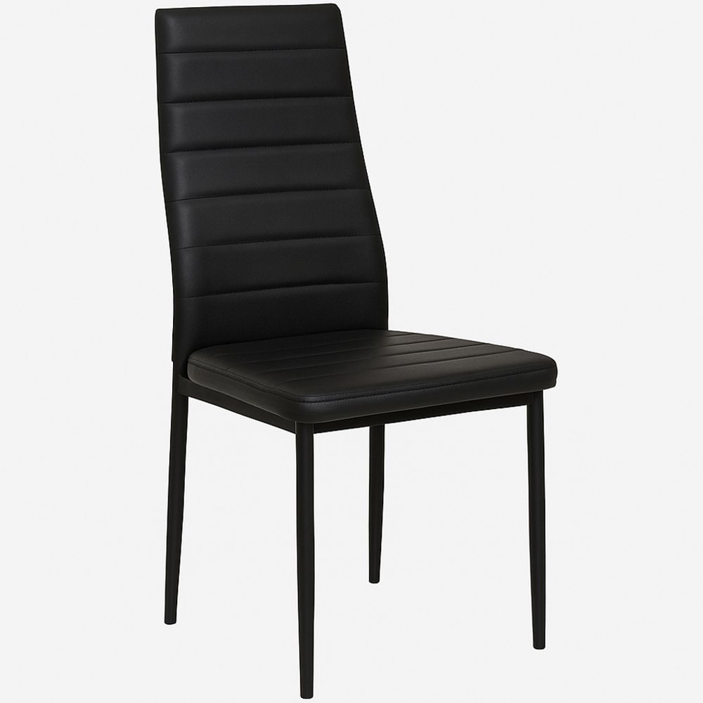 Kosy Koala 6 Seater Faux Leather Wood Dining Set Black Image 2
