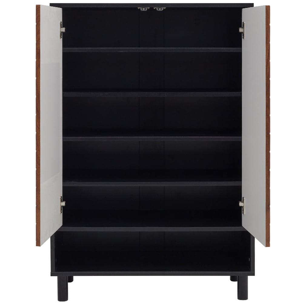 Living and Home 6 Shelf Black Shoe Cabinet Image 3