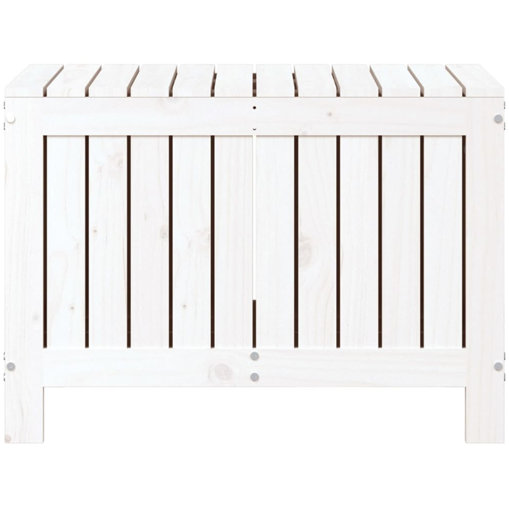 vidaXL 54 x 76 x 42.5cm White Pine Wood Garden Storage Box Image 4