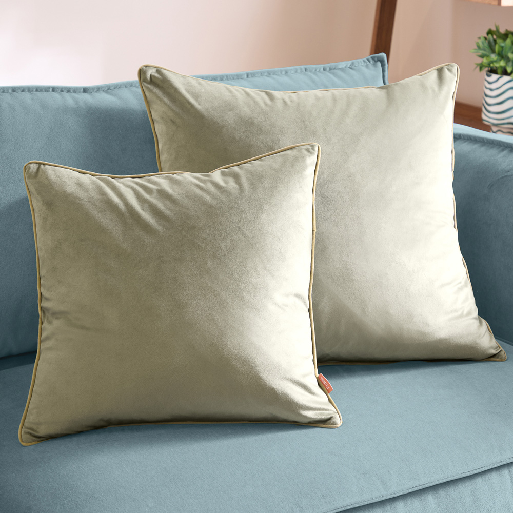Furn Meridian Sage Green Velvet Cushion 45 x 45cm Image 4