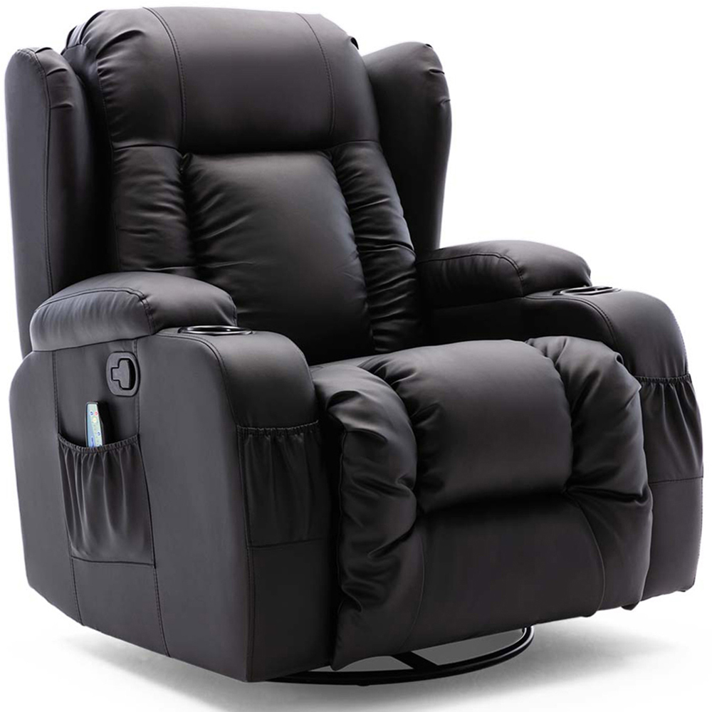 Furniture Online Caesar Black Bonded Leather Recliner Chair Image 2