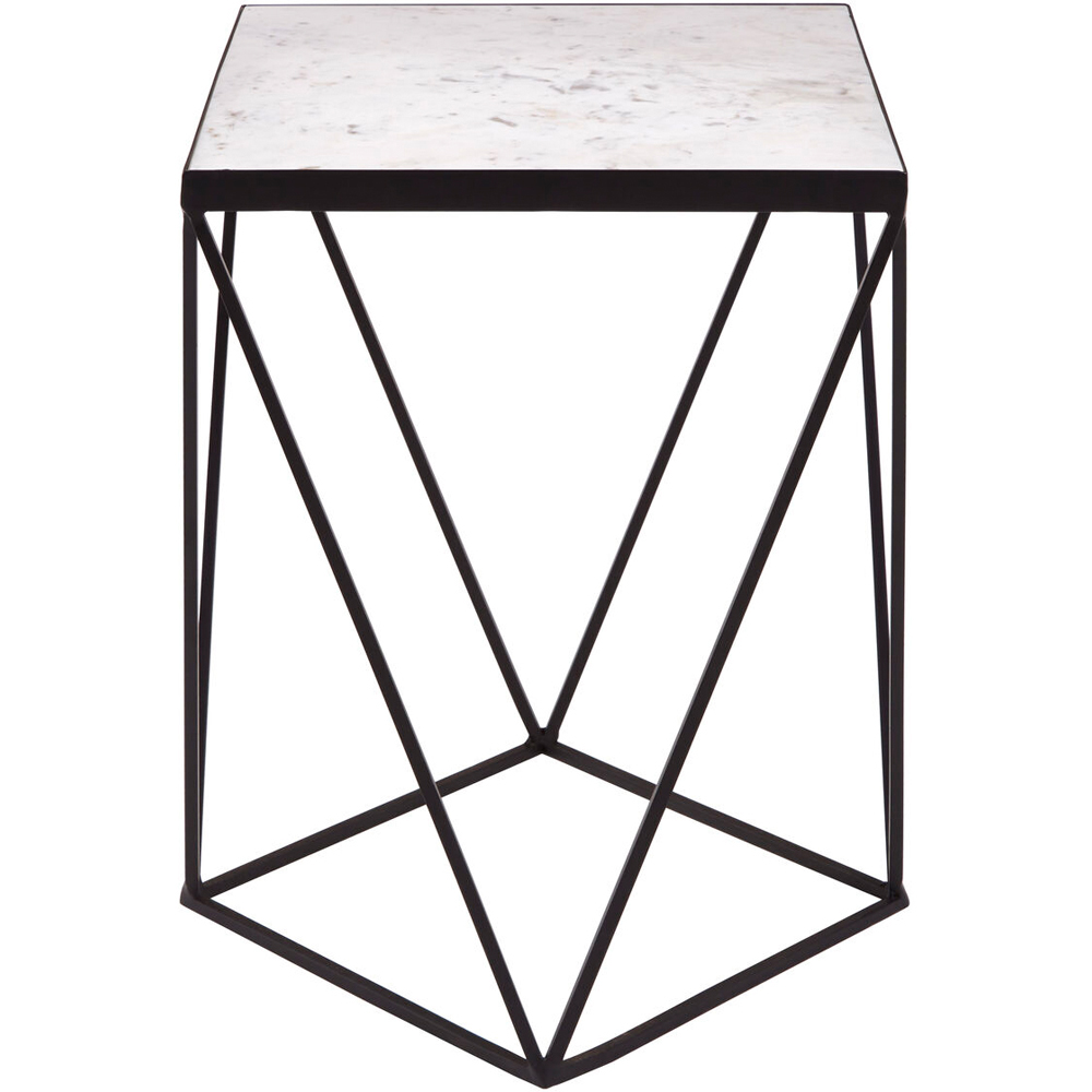 Premier Housewares Shalimar Square Side Table with Black Base Image 3