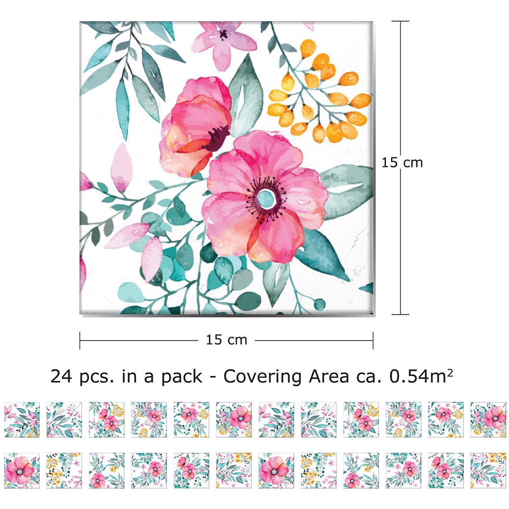 Walplus Sweet Spring Bouquet Tile Sticker 24 Pack Image 6