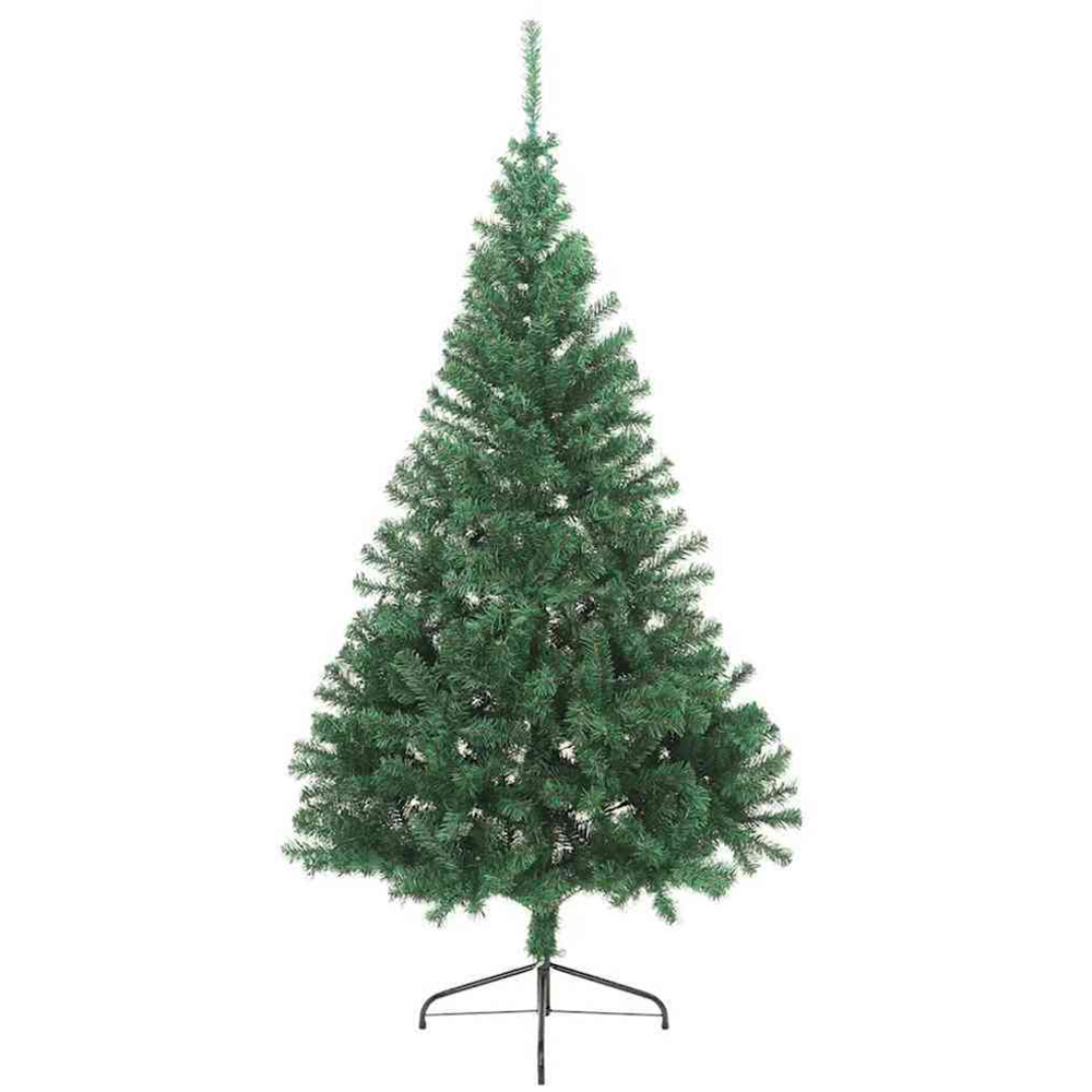 vidaXL Pre-Lit Green Artificial Christmas Tree 7ft Image 2