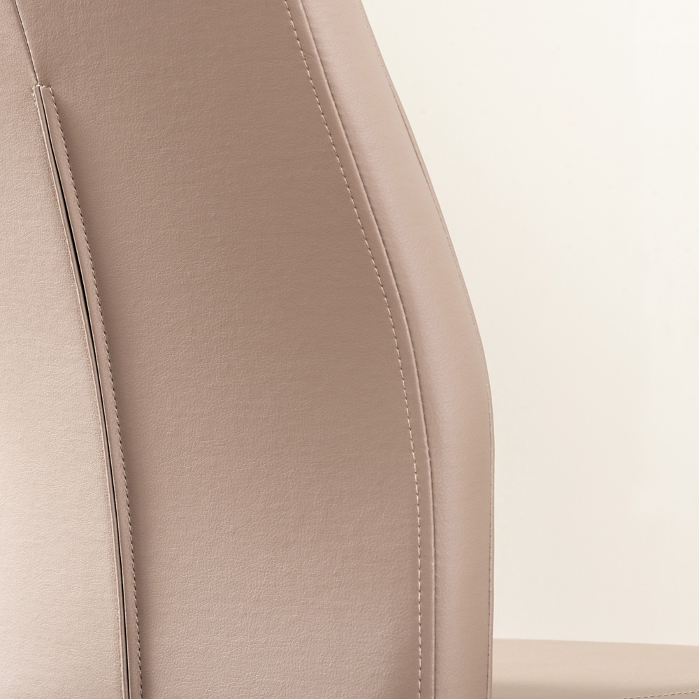 Furniturebox Elissa Fontana Marble Effect 2 Seater Round Dining Set White Cappuccino and Chrome Image 8