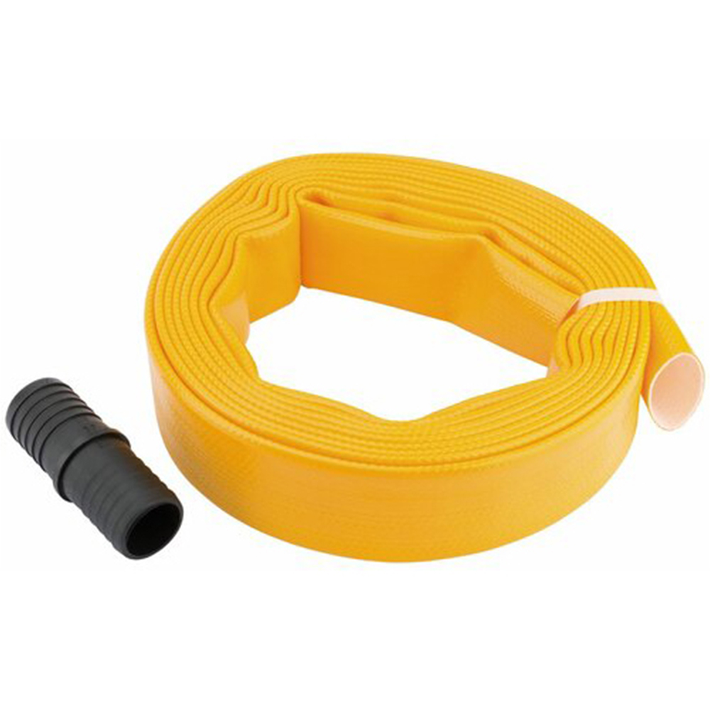 Draper 5m x 32mm Yellow Layflat Hose with Connector Image 1