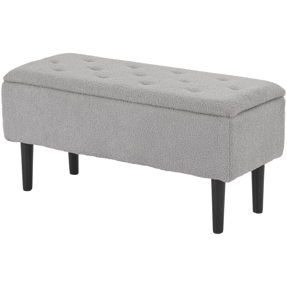 HOMCOM Grey Bed End Ottoman Bench Image 2