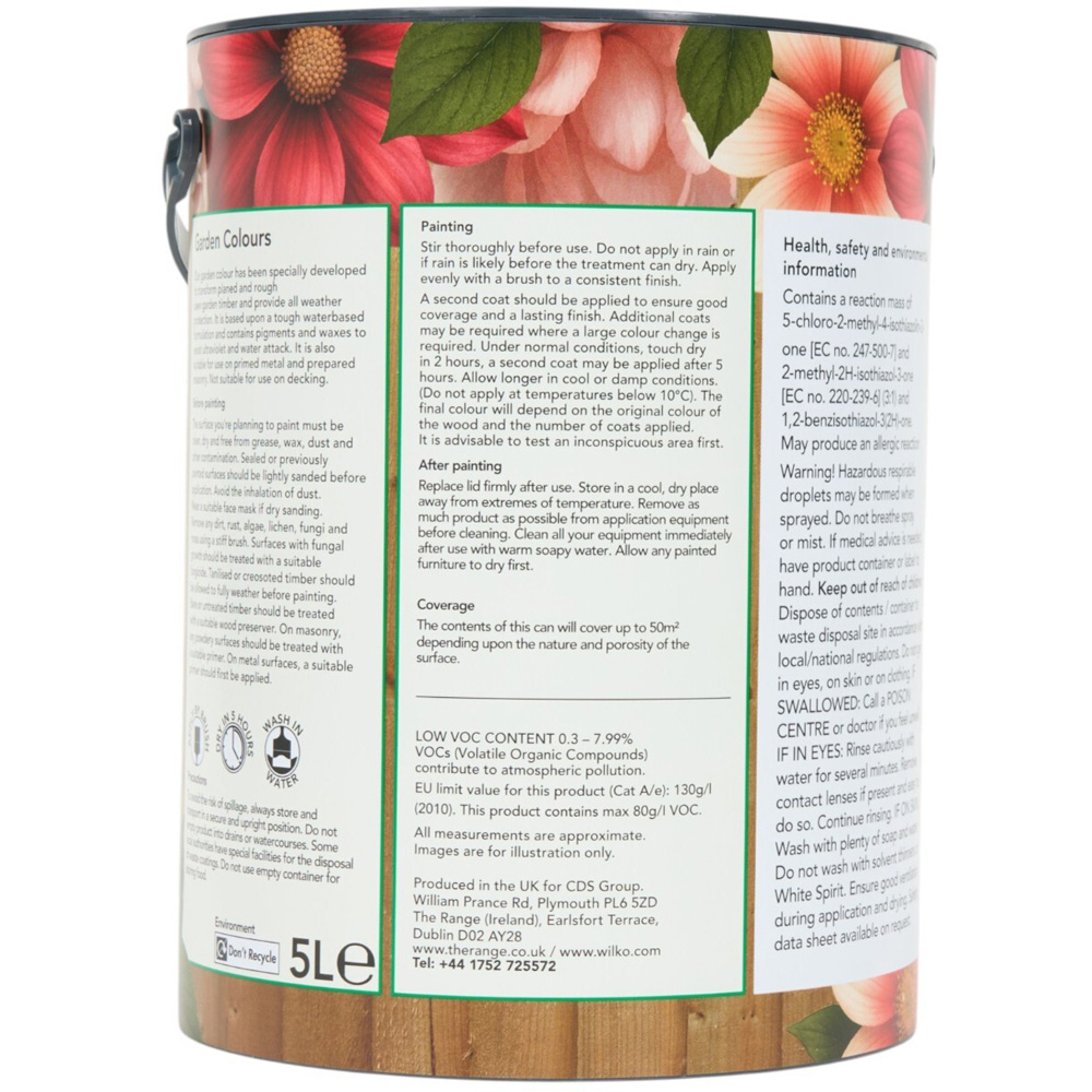 Wilko Garden Colours City Slate Wood Paint 5L Image 2