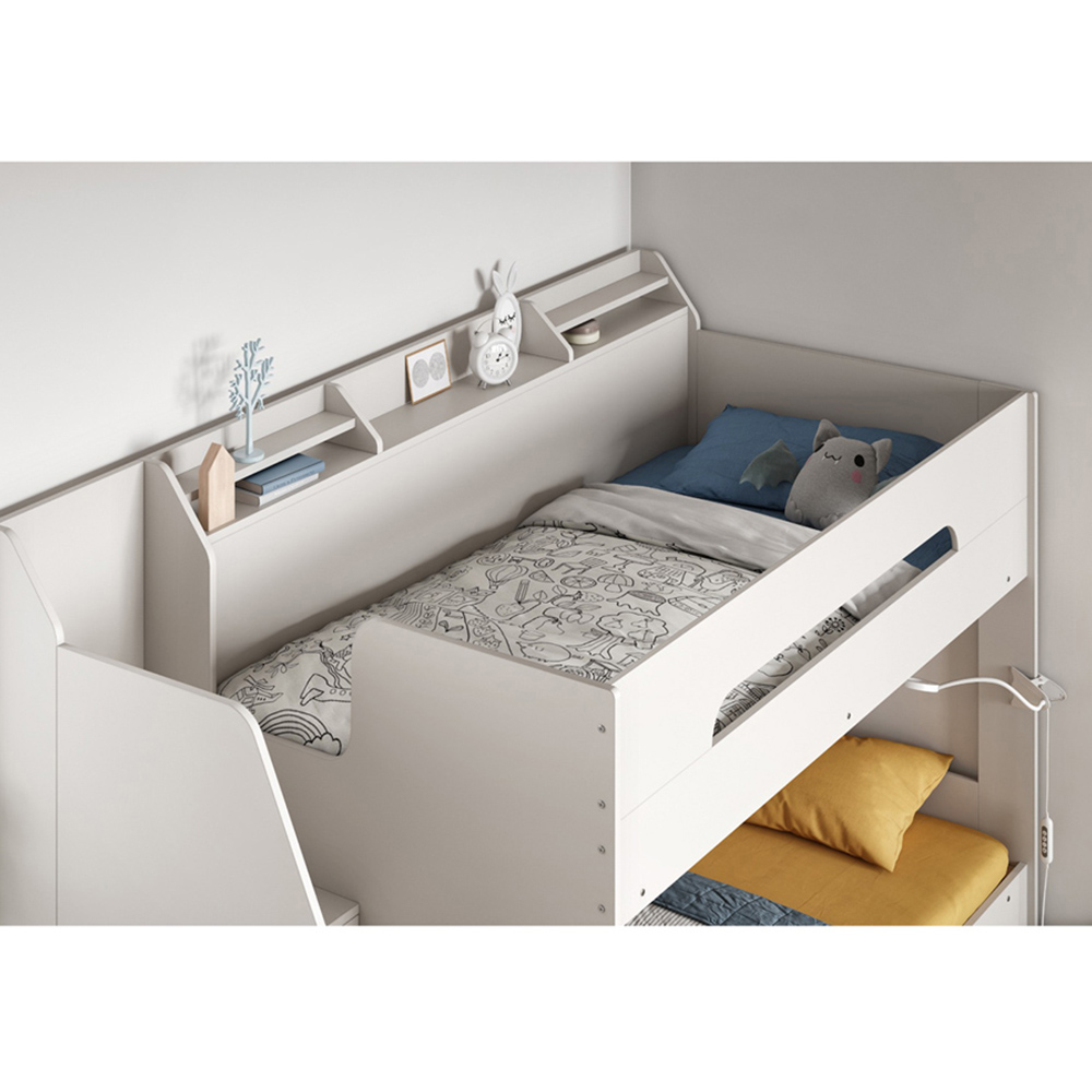 Flair Slick White Staircase Bunk Bed with Storage Image 2