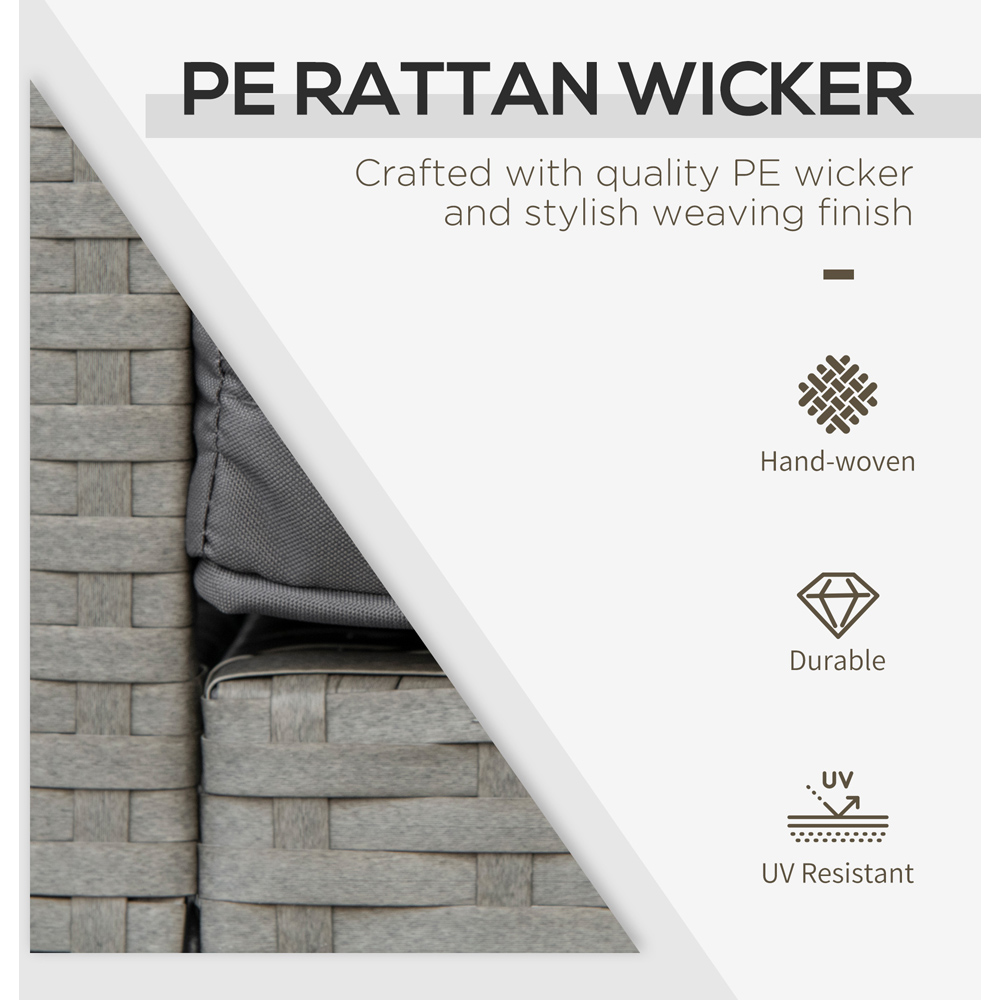 Outsunny 3 Piece Rattan Bistro Set Grey Image 4