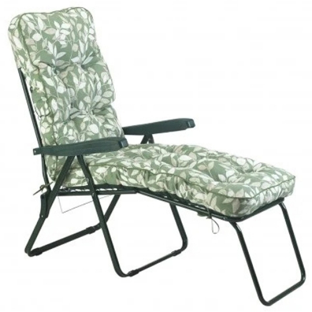Glendale Deluxe Aspen Leaf Grey Sun Lounger Image 2