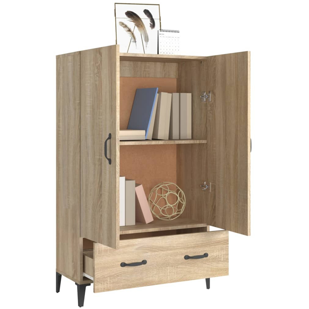 vidaXL 2 Door Single Drawer Sonoma Oak Highboard Image 4