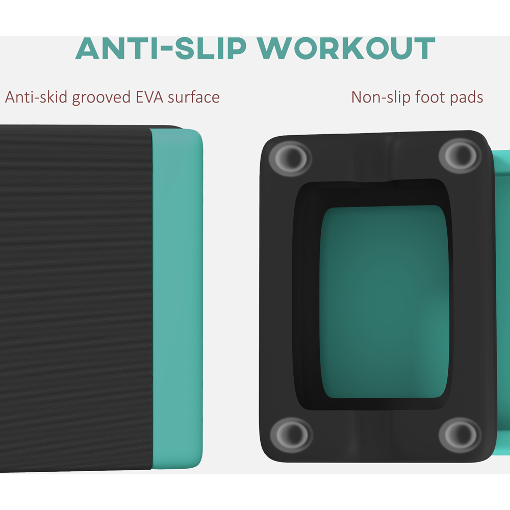 SPORTNOW Height Adjustable Aerobic Stepper Green Image 7