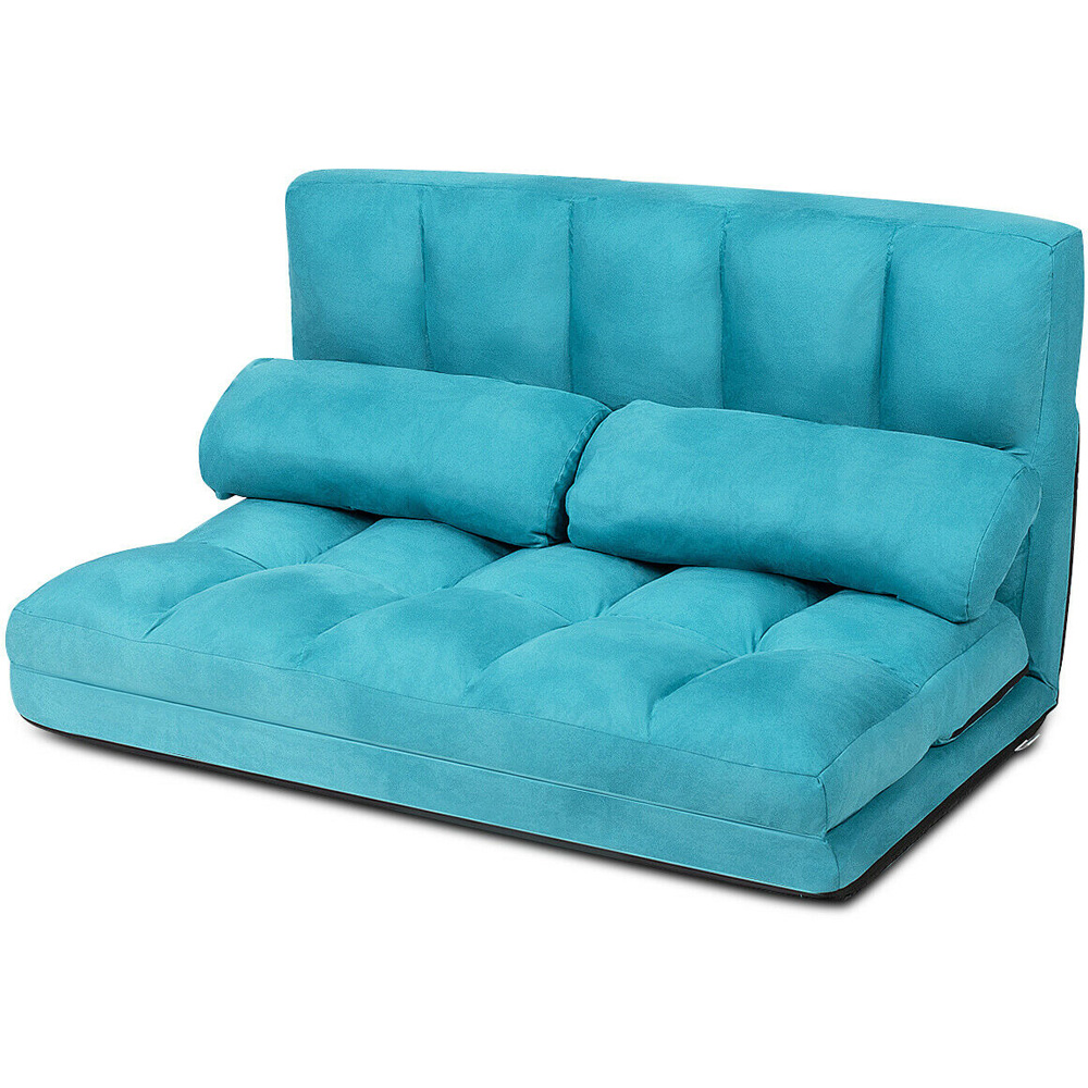 Costway Navy 2 in 1 Folding Floor Sofa Bed with 2 Pillows Image 2