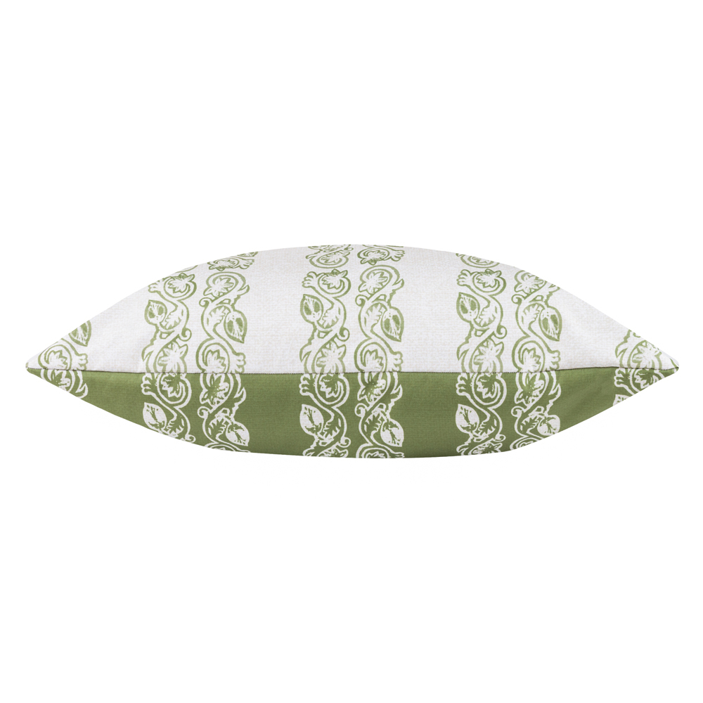 Paoletti Kalindi Olive Stripe Floral UV and Water Resistant Outdoor Cushion Image 3