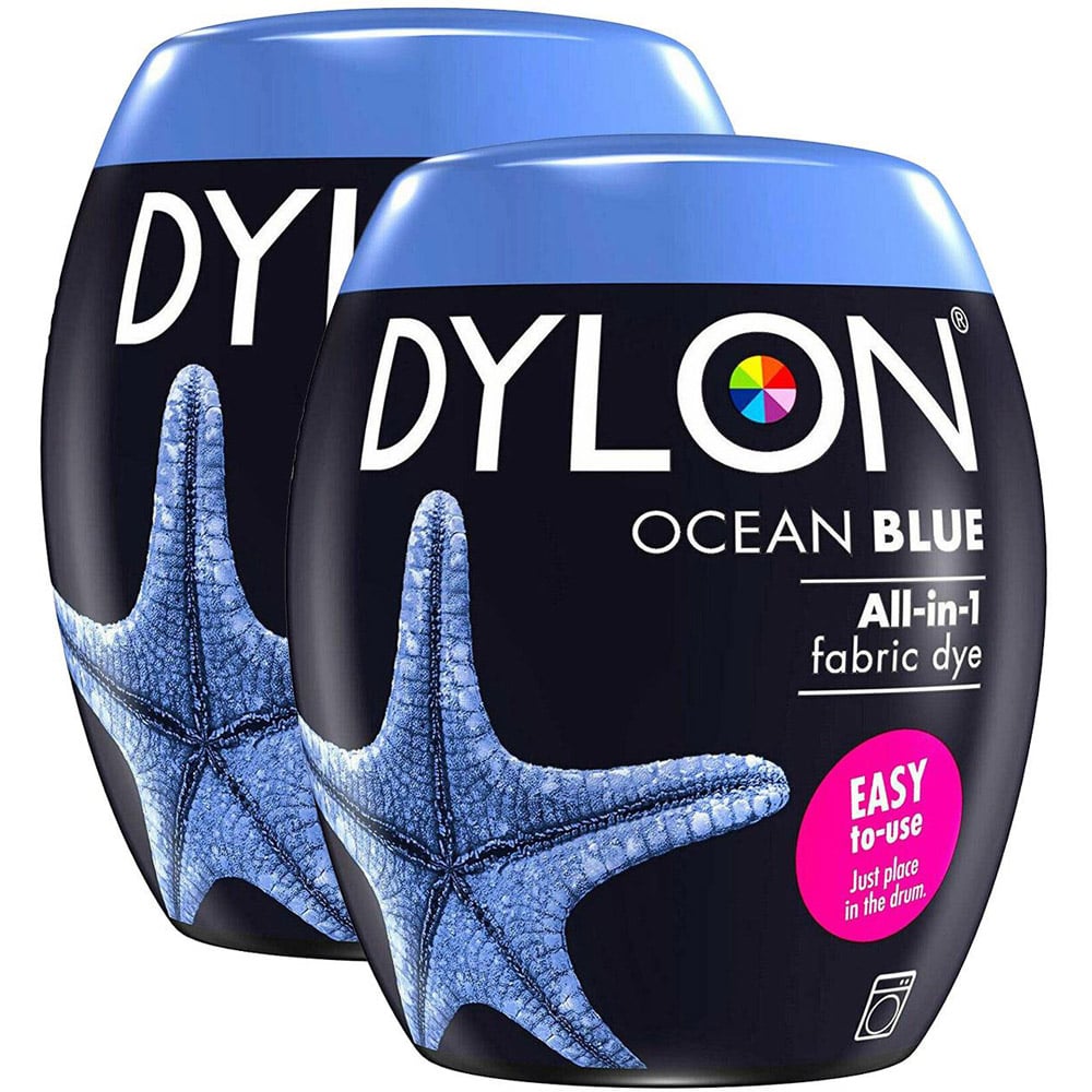 Dylon Ocean Blue Washing Machine Fabric Dye Pod 350g 2 Pack Image 1
