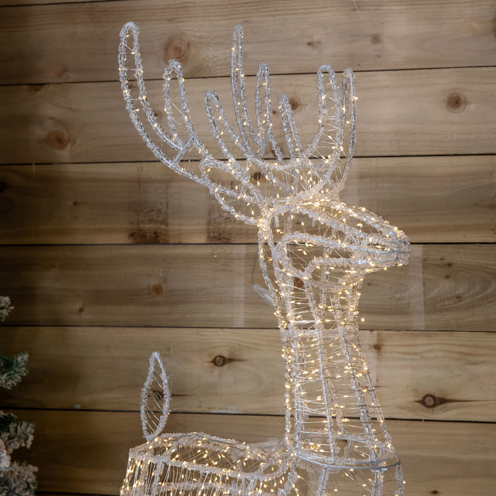 Samuel Alexander 1040 Warm White LED Acrylic Reindeer Outdoor Christmas Decoration 3ft Image 5