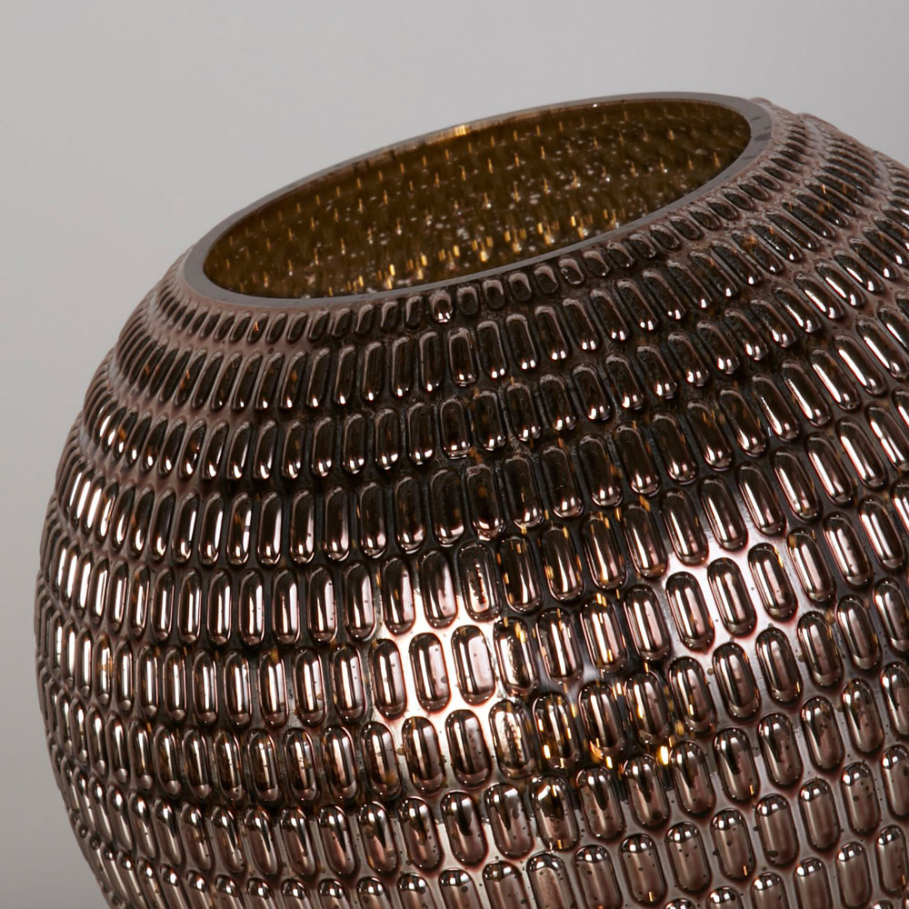 Lighting Collection Feng Brown Smoke Glass Shade Satin Brass Battery Powered Table Lamp Image 4