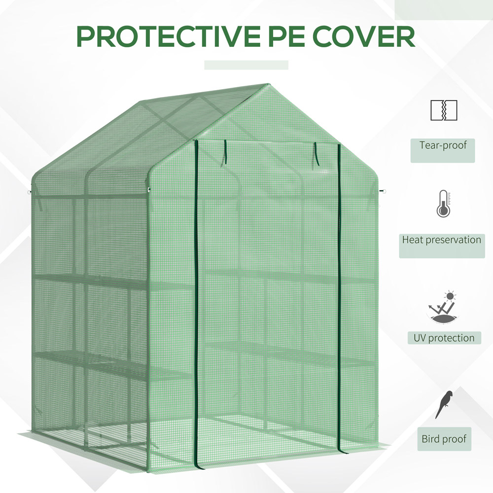 Outsunny Green 4 x 4ft 2-Tier Greenhouse Image 4