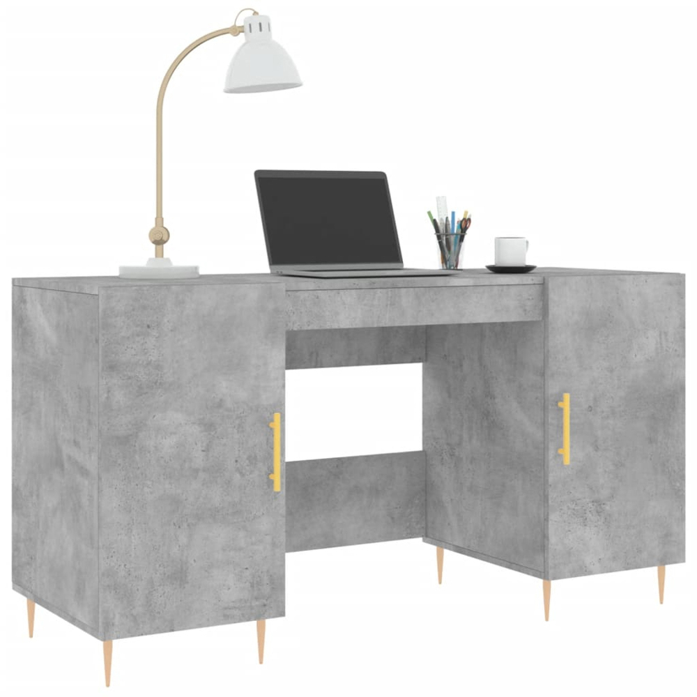 vidaXL 2 Door Computer Desk Concrete Grey Image 3