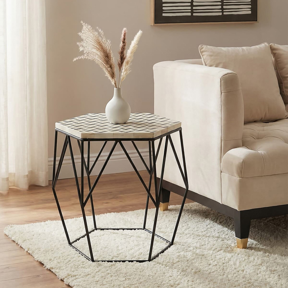 Premier Housewares Harlo Black Frame Side Table Image 3
