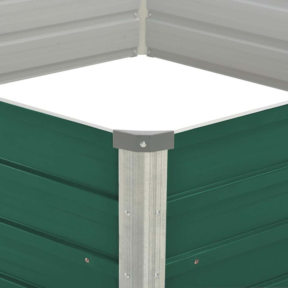 vidaXL Green Galvanised Steel Raised Garden Bed 129 x 129 x 45cm Image 4