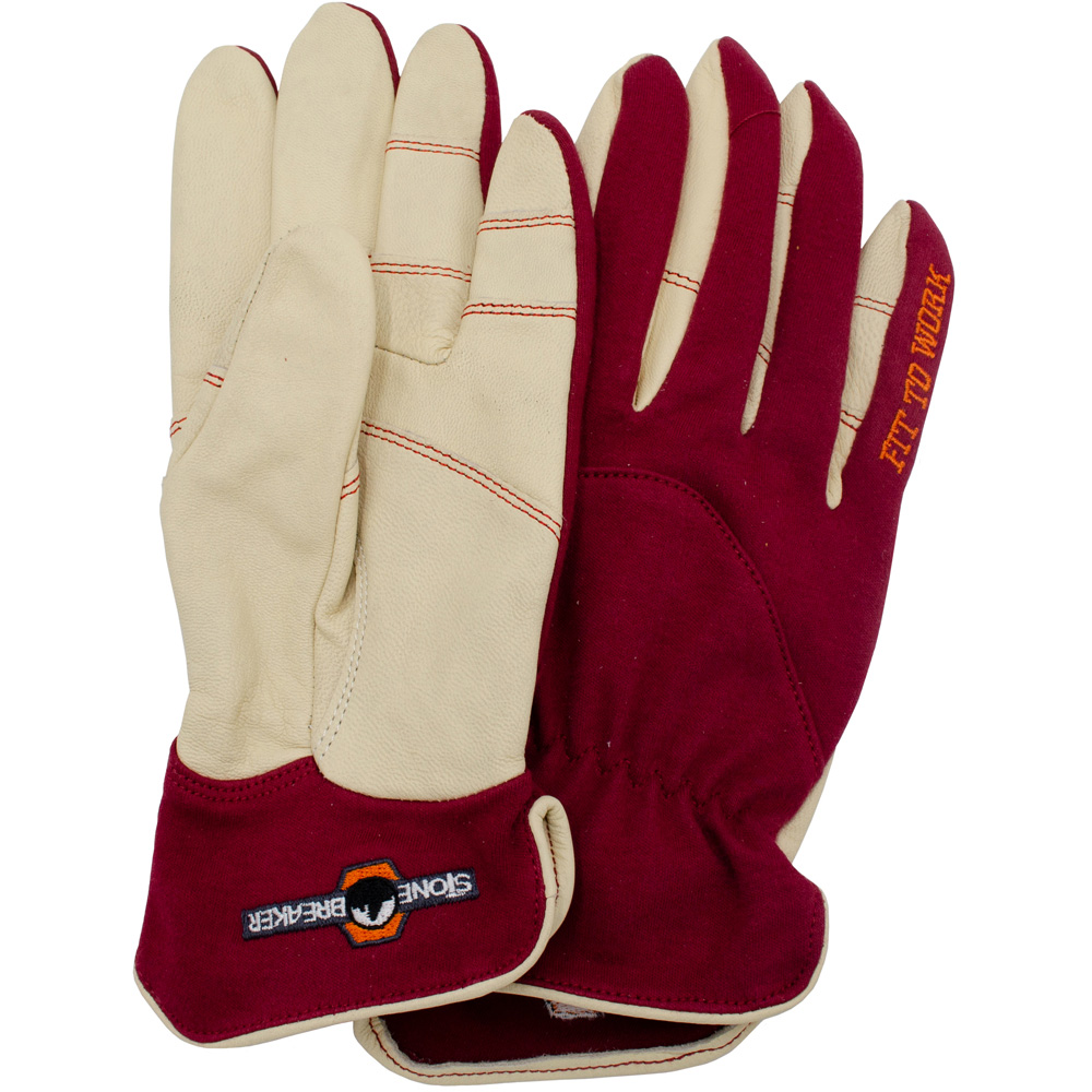 StoneBreaker Large Women's Burgandy Work Gloves Image 3