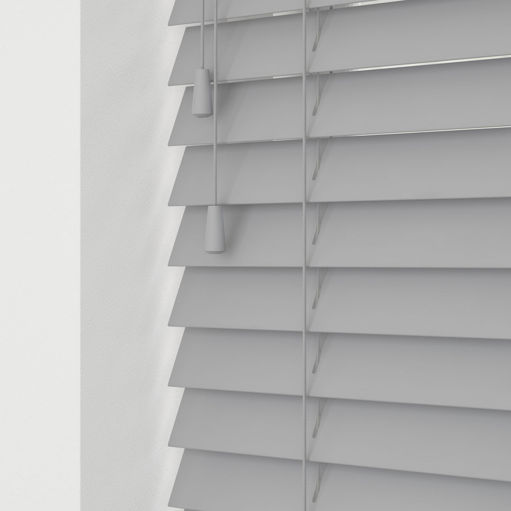 Caecus Real Wood String Venetian Blind Grey 90 x 160cm Image 1