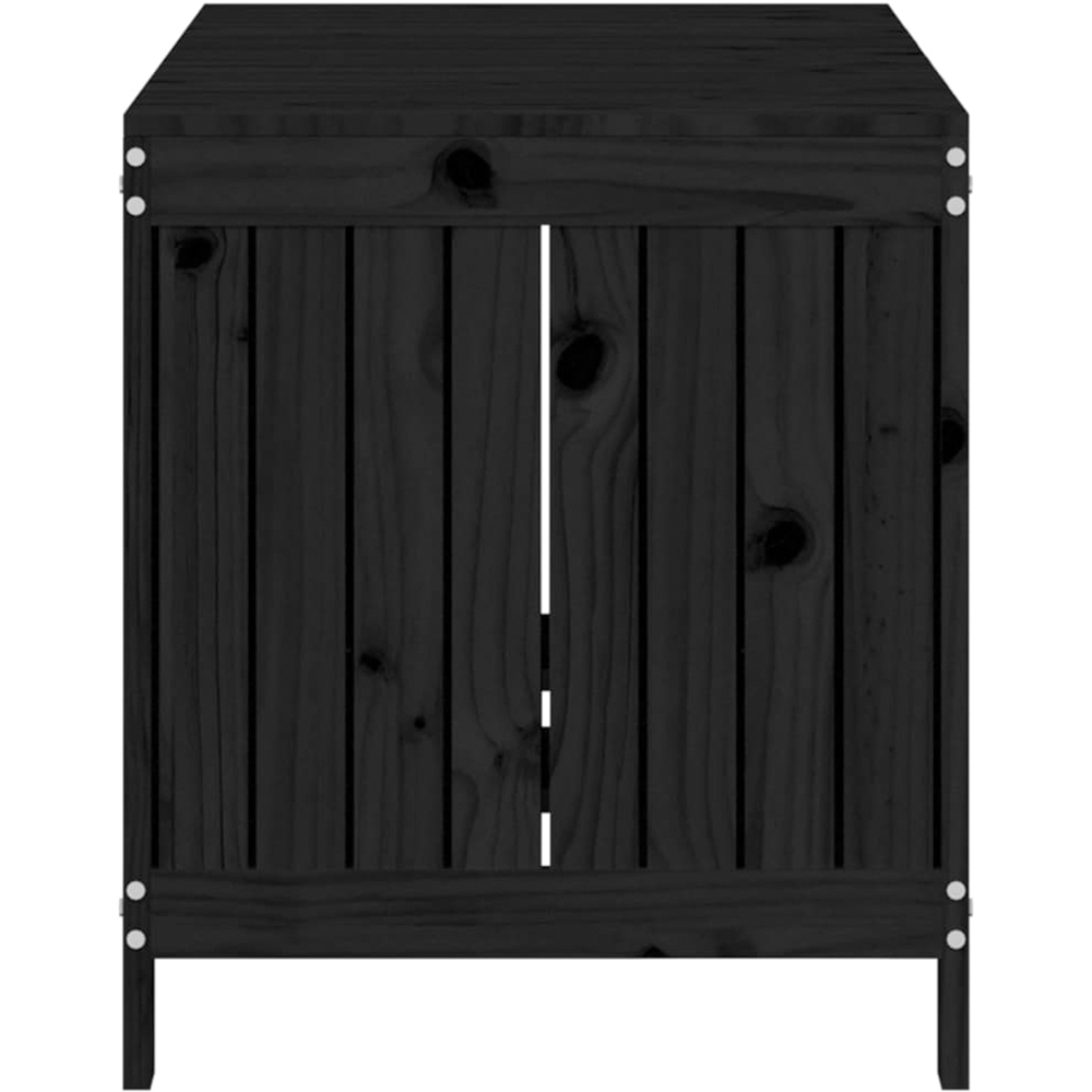 vidaXL 64 x 121 x 55cm Black Pine Wood Garden Storage Box Image 6