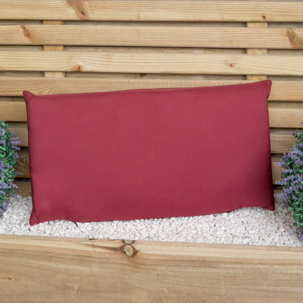 Samuel Alexander Single Seater Burgundy Wooden Garden Chair Cushion Base 52 x 20cm Image 3