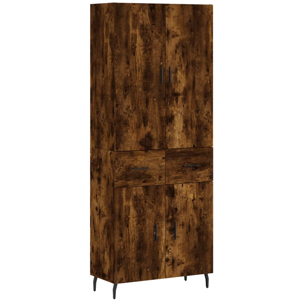 vidaXL 4 Door 2 Drawer Smoked Oak Highboard Image 2