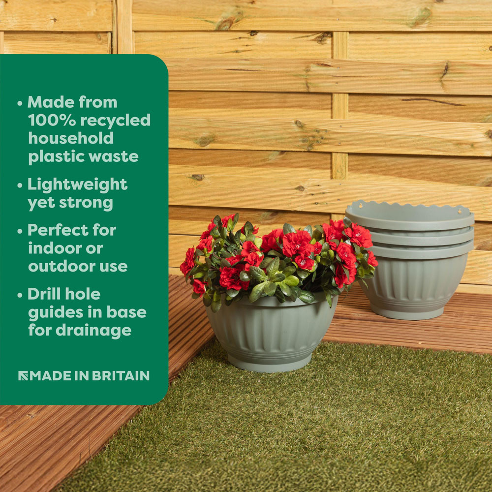 Wham Etruscan Milieu Green Planter Basket H184 30cm 4 Pack Image 4