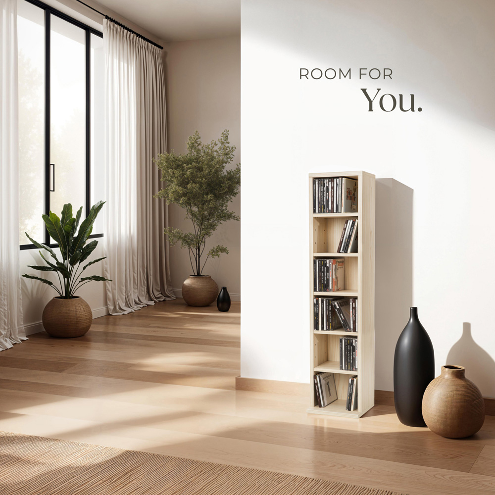tectake Juliane 6 Shelf Beech CD Shelf Image 3