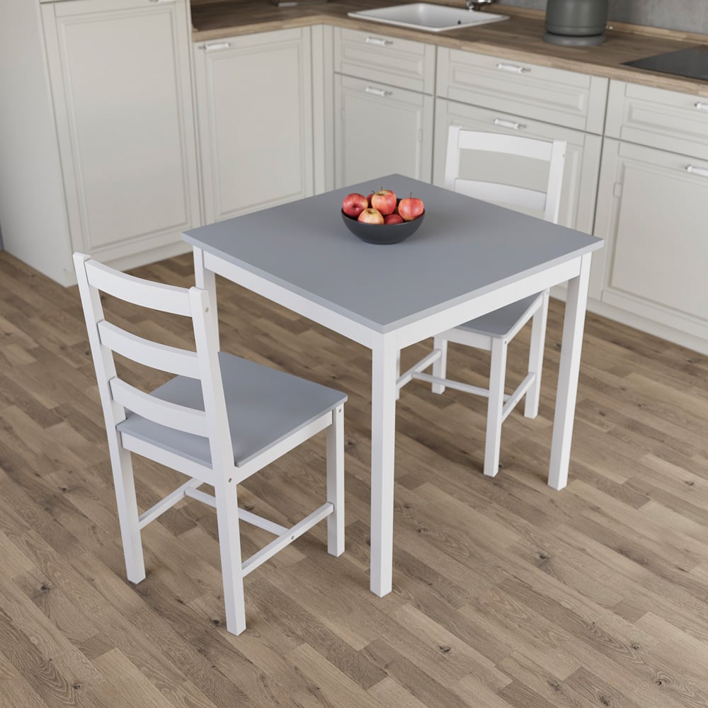 Vida Designs Yorkshire 2 Seater Dining Set White and Grey Image 7